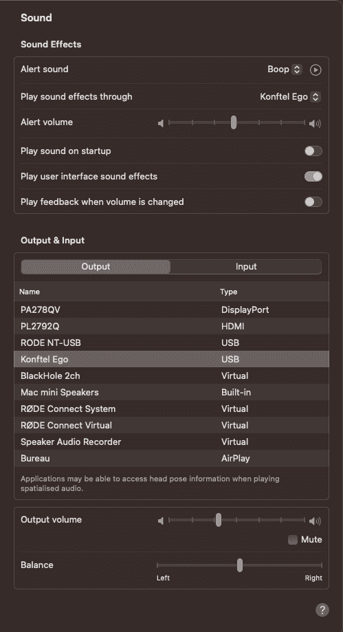 Sound Preferences